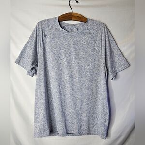 Rhone Reign Short Sleeve Blue Space Dye Heathered Shirt Men's  XL
